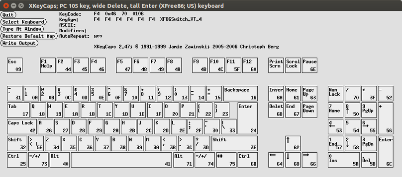 XKeyCaps; PC 105 key, wide Delete, tall Enter (XFree86; US) keyboard_999.png XKeyCaps; PC 105 key, wide Delete, tall Enter (XFree86; US) keyboard_999.png